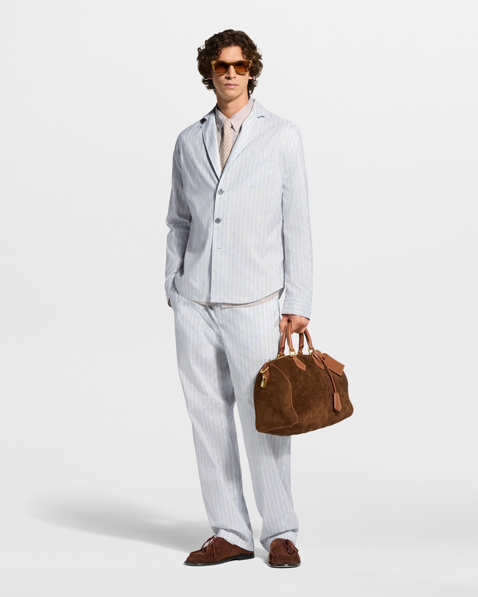 Monogram Striped Casual Drawstring Pants - Men - Ready-to-Wear